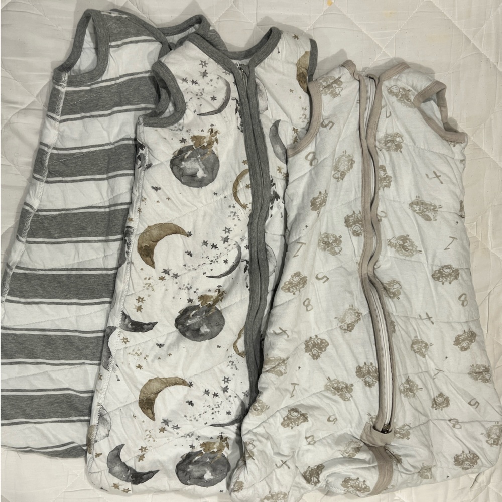 Bundle of 3 Burt’s Bees Quilted Sleep Sacks 1.5 TOG